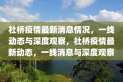杜橋疫情最新消息情況，一線動(dòng)態(tài)與深度觀石家莊阿鷗環(huán)?？萍加邢薰静?，杜橋疫情最新動(dòng)態(tài)，一線消息與深度觀察